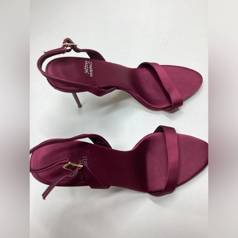 JEFFREY CAMPBELL Go-getter Sandal In Fuchsia Satin Size 9 - Picture 3 of 13